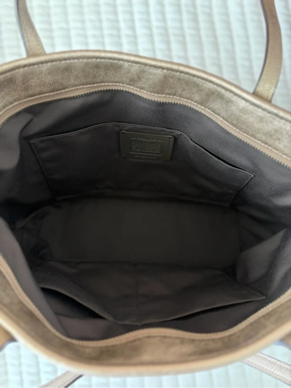 Coach Metallic Tote with Signature Wallet